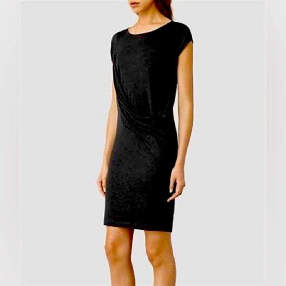All Saints Sabie Dress Black Wrap Style Ruched Dress. Size 2. New with Tag NWT - Picture 2 of 8